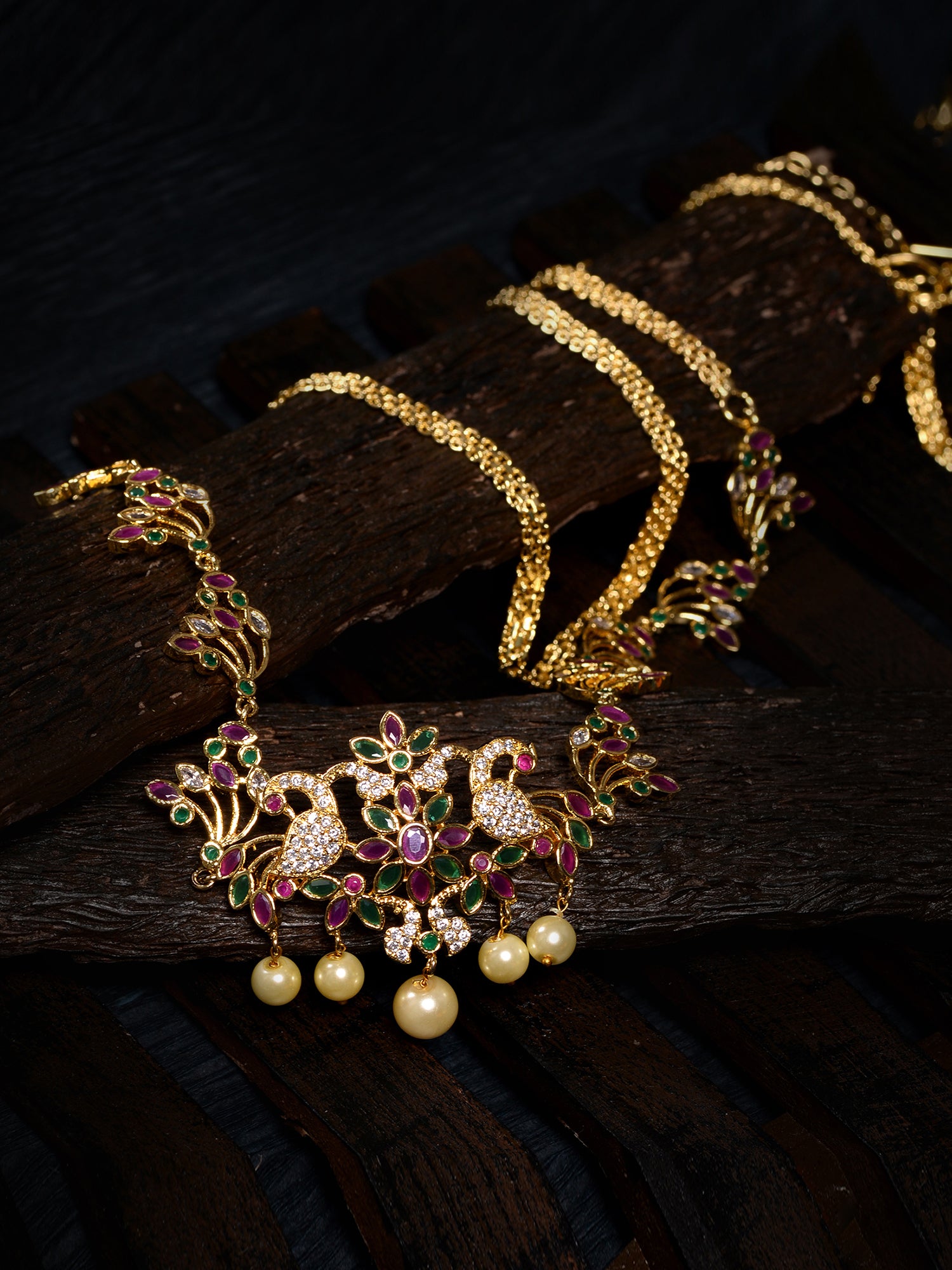 Red & green Gold Plated Floral &Peacock Motif Temple Kamarbandh, zaveri pearls, sale price rs, sale price, sale gold plated, sale gold, sale, rubans, ring, regular price, priyassi jewellery,